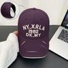 Empty top embroidered letters trendy baseball cap men's big head circumference visor hole hard top versatile cap women