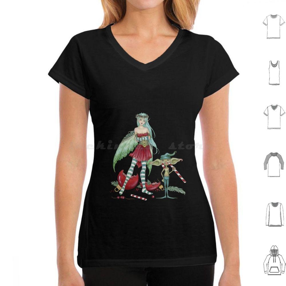 The Naughty List T Shirt 6xl Cotton Cool Tee Fairy Goblin Christmas Winter Holiday Amy Brown Fantasy Mischief Humor Cute
