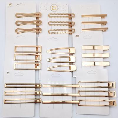 2/3/4pcs Metal Cutout Hair Clip Duck Beak Clip Square Clip Pearl Clip Diy Hair Accessories