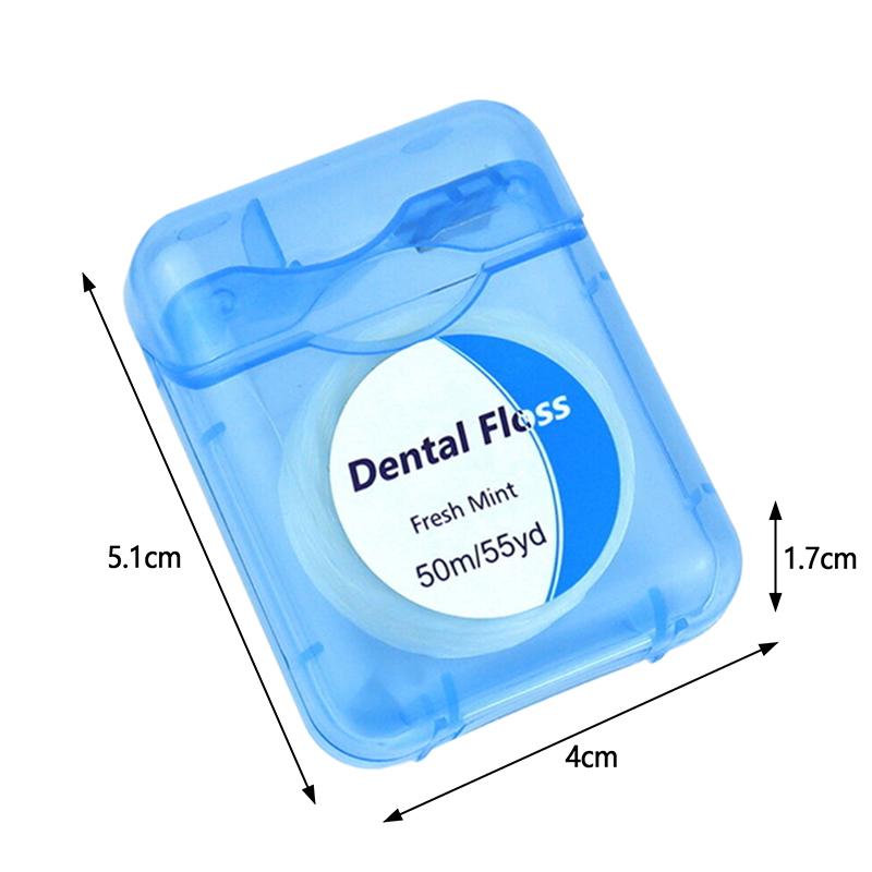 1Pc  Mint Flavored Ultra-Fine High Tensile Orthodontic Floss Portable Dental Floss 50M Oral Hygiene Dental Cleaning Line