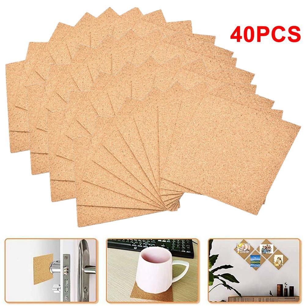 Square Cork Mat With Back Glue 100 X 100 X 1mm 40pc