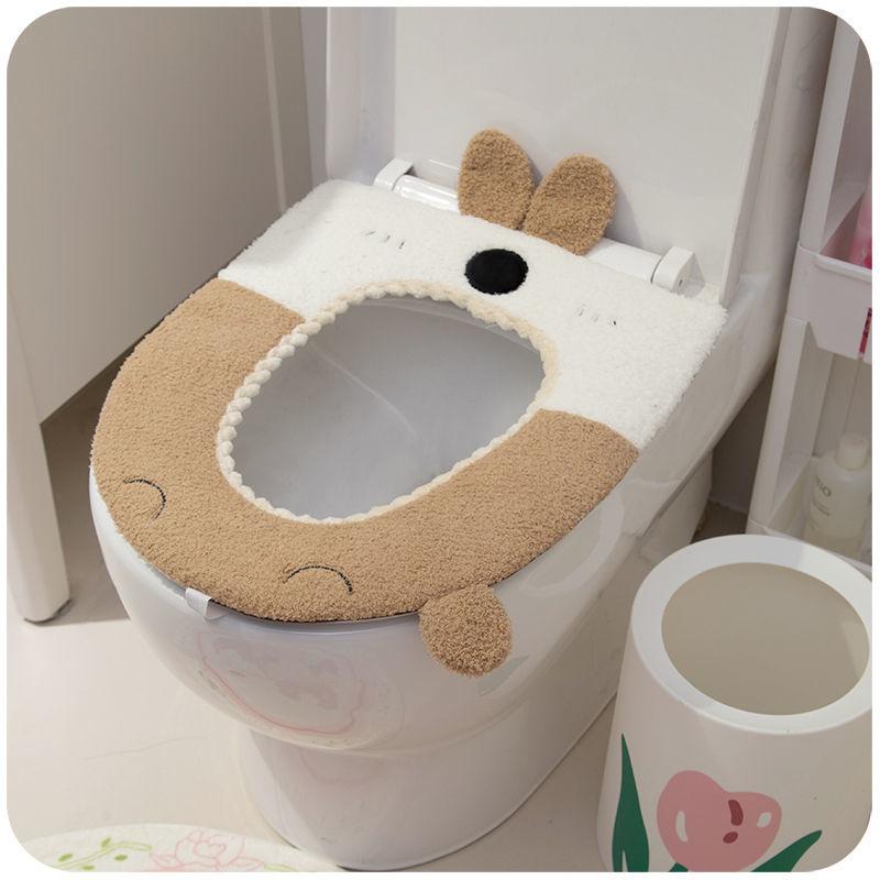 

Мягкий чехол для унитаза с рисунком, антибактериальный, для ванной, для дома, коврики для унитаза, зимние, теплые, многоразовые, моющиеся чехлы