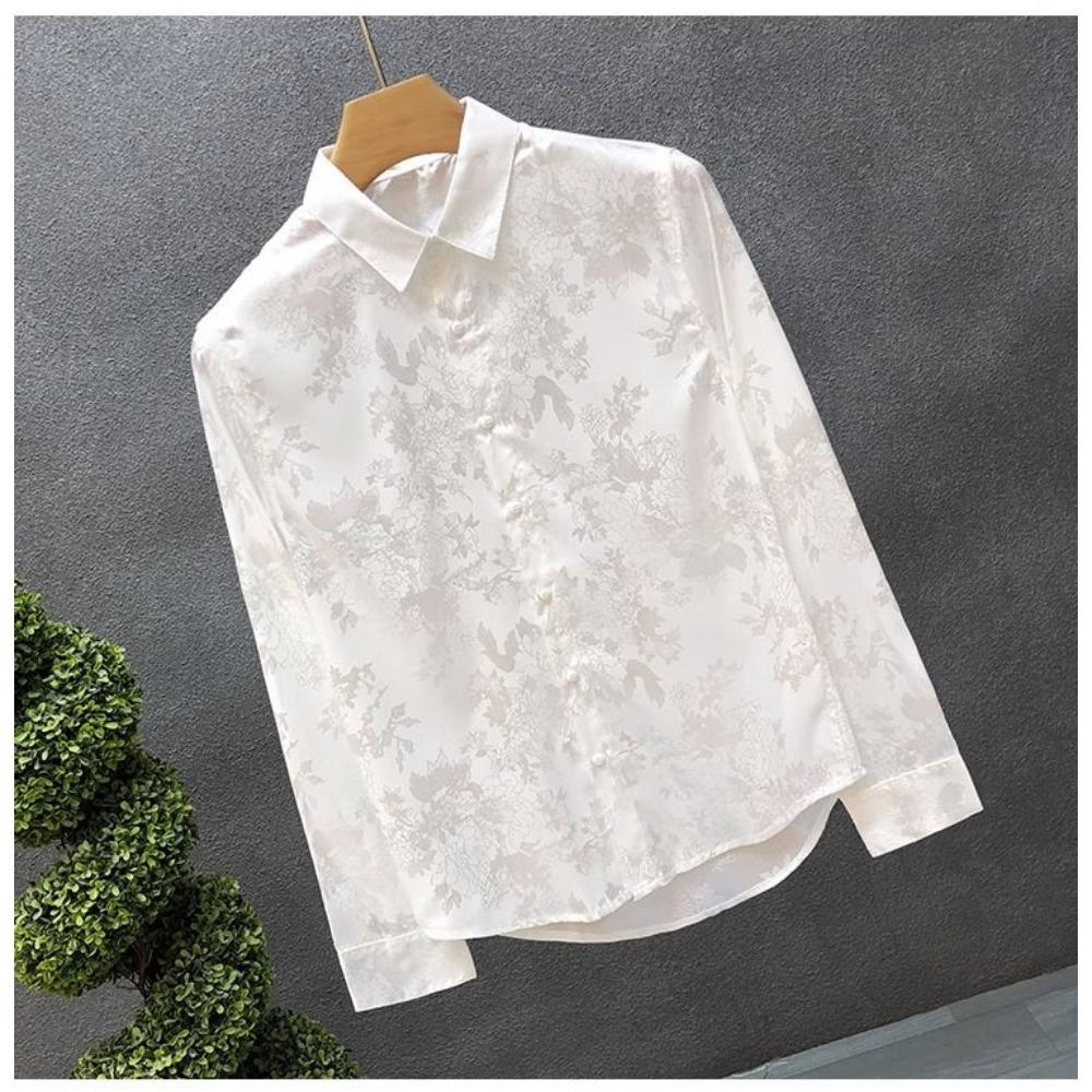 Men's High-end Shirt Spring Summer Long-sleeved Handsome Dark Pattern Shirt Slim and Trendy Brand Versatile Top
