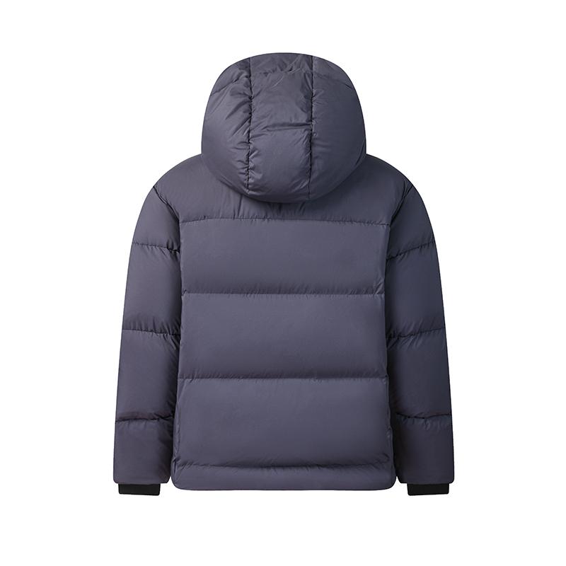 Fila White Casual Commuter Classic Retro Protective Warm Comfortable Hooded Down Jacket Men Outerwear Deep-Purple F11M543910FDP