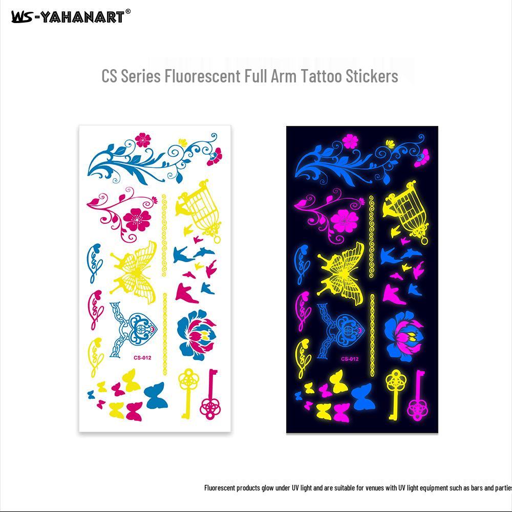 Creative Fluorescent Waterproof Full Arm and Face Tattoo Sticker