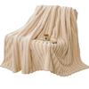 2024 Luxury Solid Color Rabbit Plush Ribbed Blanket