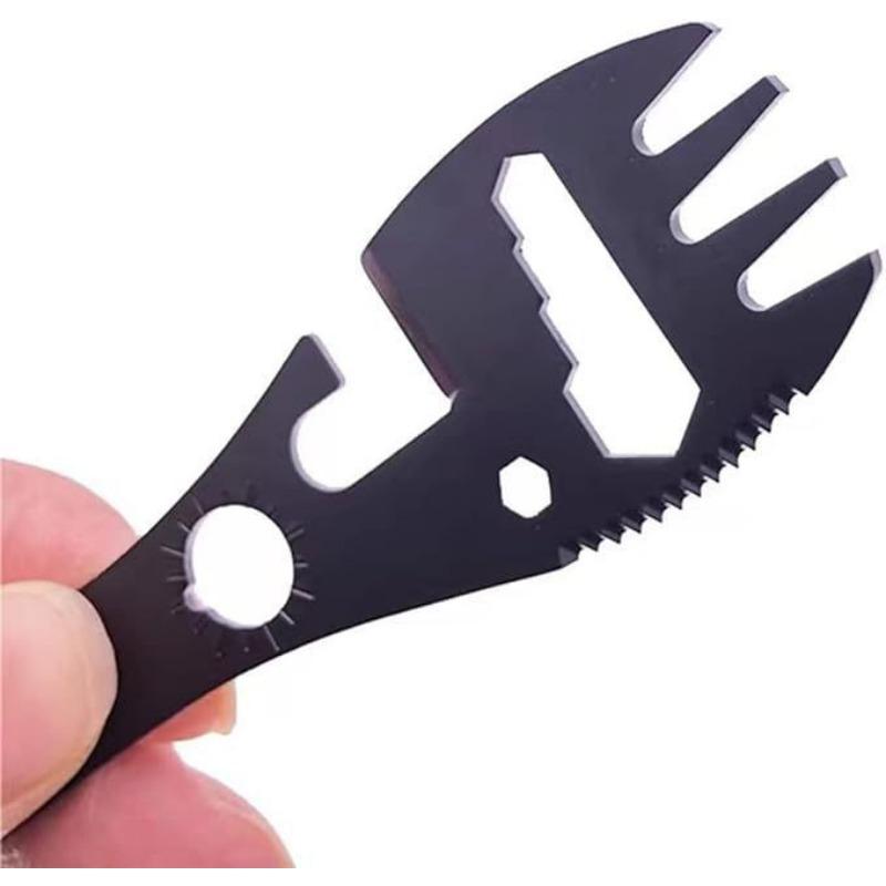 1PC 10-in-1 Multifunctional Outdoor Camping Survival Fork and Spoon Kitchen Multifunctional Wrench Bottle Opener Spoon