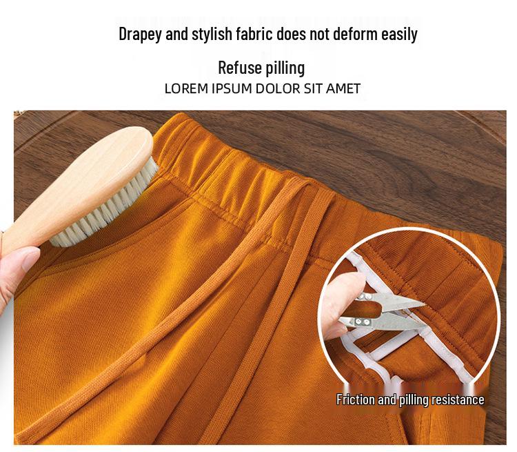 Women's Stylish Elastic Waist Wide-Leg Pants - Spring/Autumn 2026 Lace-Up Casual Drape
