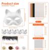 29pieces/set DIY Mask Kit Blank Cat Mask with Plush Faux Fur Eye Mesh Mask Crafting Masquerade Mask Birthday Halloween Party Decor