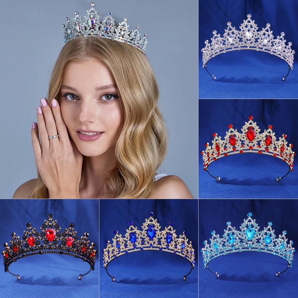 Fashion Crystal Rhinestone Tiaras And Crowns Diadems Headbands For Women Bride Wedding Hair Accessories Jewelry Band