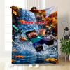 Custom name/text Minecraft Steve Mystery Cube Blanket Suitable All Seasons Soft Comfortable Office Blanket Holiday Birthday Gift Blanket Soft Comforta