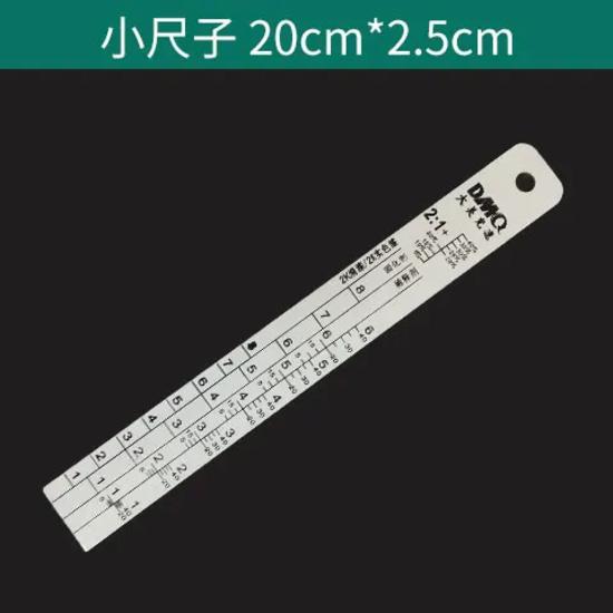 

ATPRO Solvent-Resistant Never Rusting Aluminum Paint Mixing Ruler With Scale Bar Automotive Paint Use Spray Painting Tools 1 Small ruler