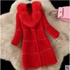Tosatura pecore autunno e inverno nuova da donna pelliccia sintetica integrata colletto in pelliccia sintetica di volpe cappotto in lana cappotto medio e lungo