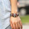 Vintage Handmade Pu Leather Bracelet With Creative Beads For Unisex Style And Elegance