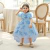 2025 Girls' Princess Formal Dress with Big Bow and Puffy Satin Skirt for Toddlers and Young Kids