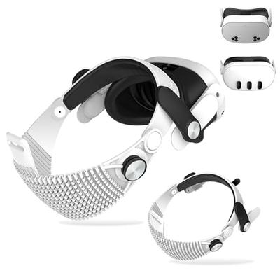 LICHIFIT Komfort-Kopfband für Meta Quest 3/3S, PU-Weichpolster-Riemen, Ersatz für Elite-Strap, VR-Hardware-Zubehör (Weiß)