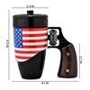 Creative Revolver Handle Mug USA Flag Coffee Cup Personalized Decorations for Tea Coffee Milk Cup Birthday Gift Father Gift