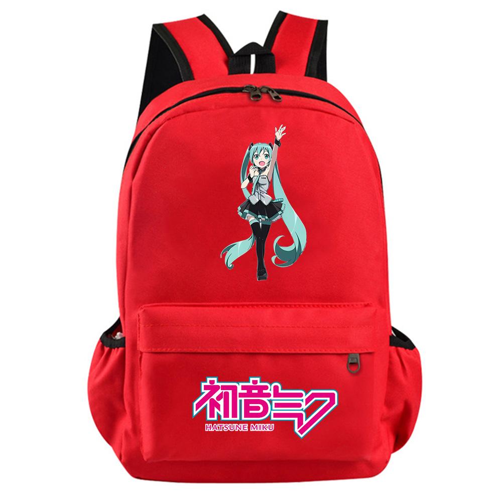 Anime Cartoon Hatsune Miku Printed Backpack for Teenager Student Girl Boy Bookbag Schoolbag Women Large Capacity Waterproof Travel Bag Gift Rucksak