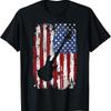 Guitar Vintage American Flag T Shirt