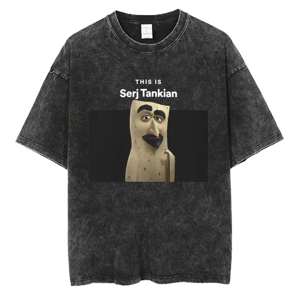2026 Washed Vintage System of A Down Tshirt Men Women Cotton Quality Short Sleeve Tees Male Rock Music Band Cartoon Graphic T Shirts Y2K