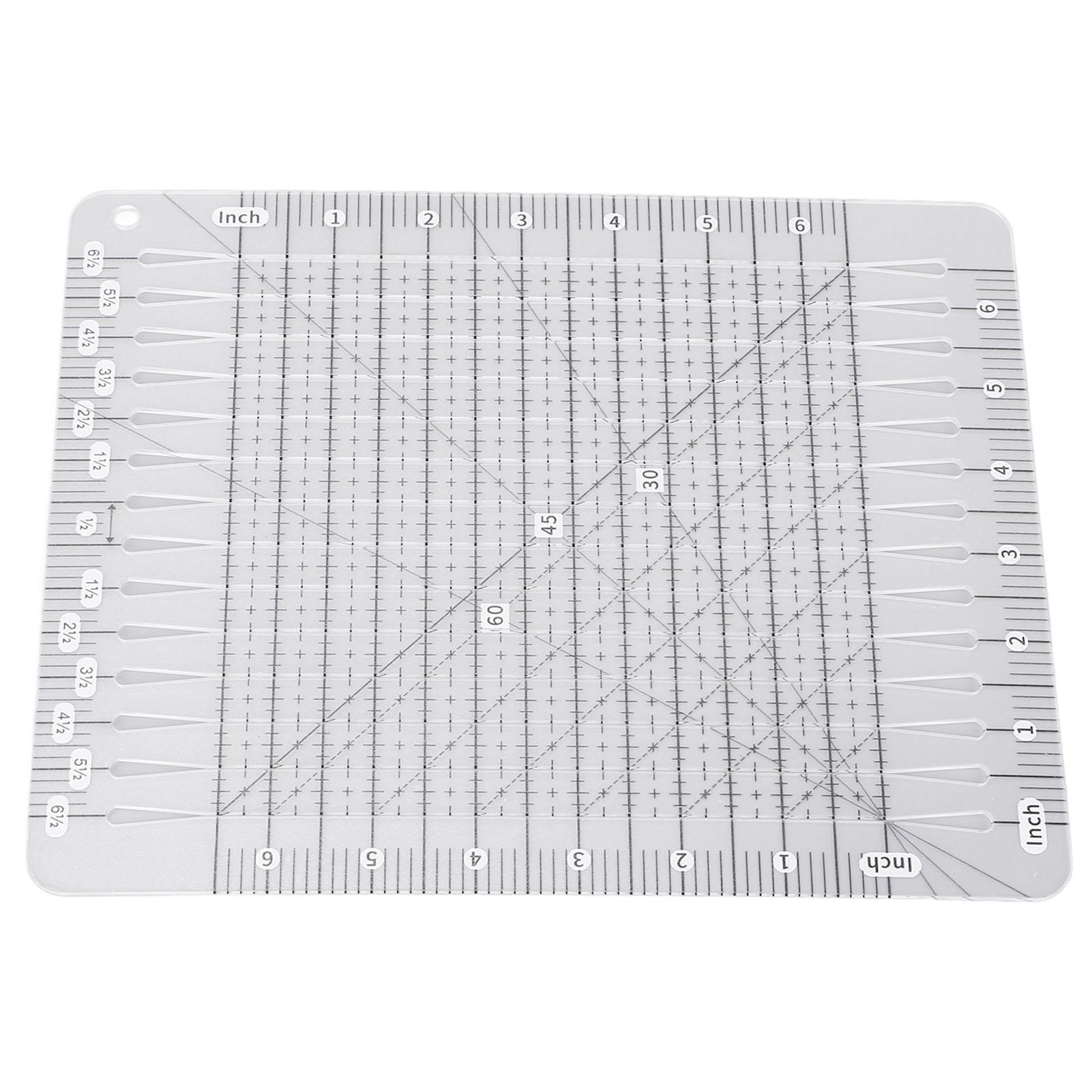 

6,5x6,5 дюймов Лоскутная линейка Акриловая прозрачная лоскутная выкройка для нарезки тканевых деталей Швейные принадлежности