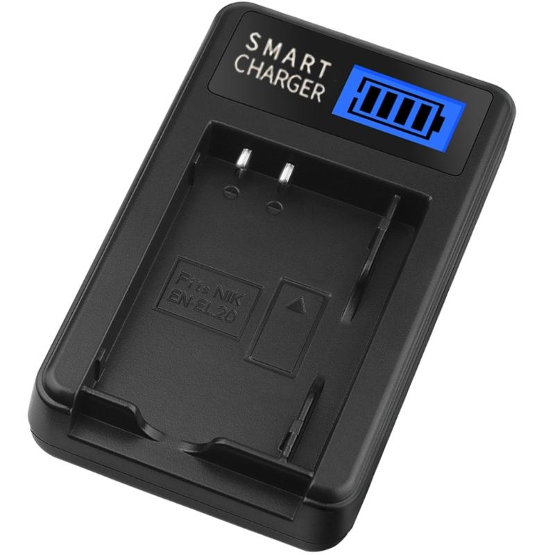 Portable EN-EL20 LCD Display Single Charger Replacement for 1 AW1 J1 J2 J3 J4 PM006 Camera Batteries LCD Charger