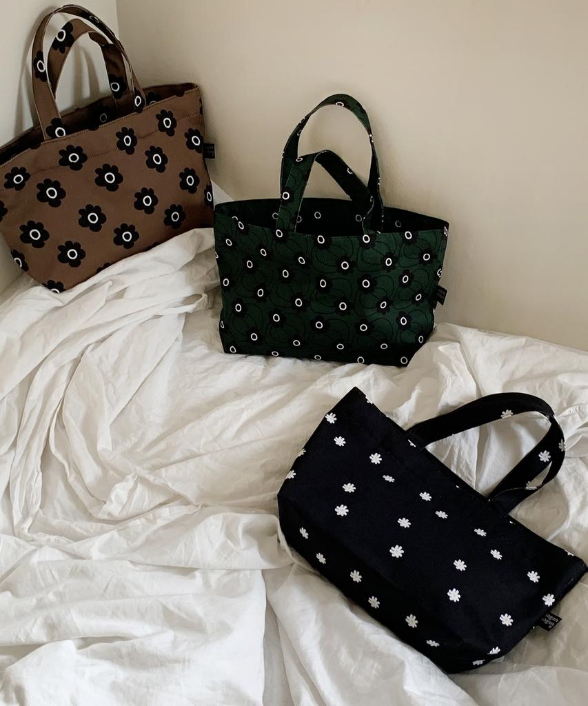Sogonsogon Retro Flower Brown Tote Bag