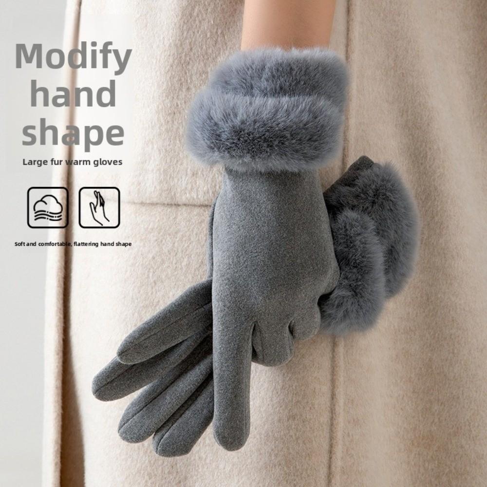 Einfarbige Fäustlinge mit vollen Fingern Winddichte Fahrradhandschuhe Lässige Damen Winterhandschuhe Sport