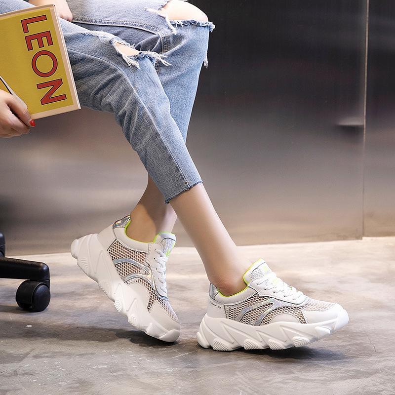 Summer 2025 Casual Versatile Little White Shoes Women's Sports Breathable Shoes Thick-soled Shallow Mouth Women's Shoes