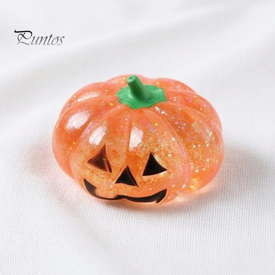 Pumpkin Stress Relievers 1/4Pcs Halloween Relief Toy, Smiling Head Squeeze Toy Clear Glitter Office Desk for Relieve Anxiety Slow Rebound Toys