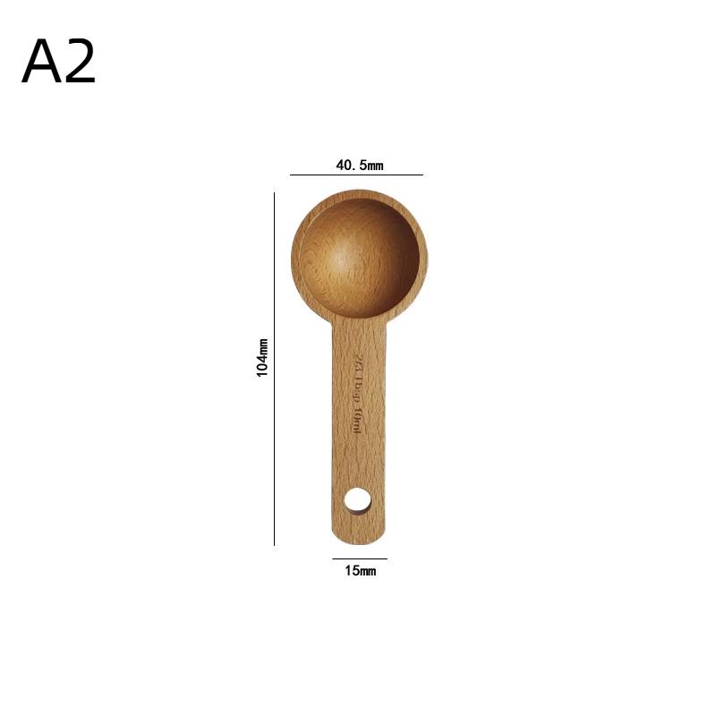 Wooden Measuring Spoon 7.5-45ML Beech Walnut Portable Long Lasting Kitchen Gadget for Restaurant Home Baking Cooking Use