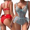 Women Lace See Through Bodysuit Ruffle Trim Babydoll Chemise Sleepwear Teddy USA New Arrival