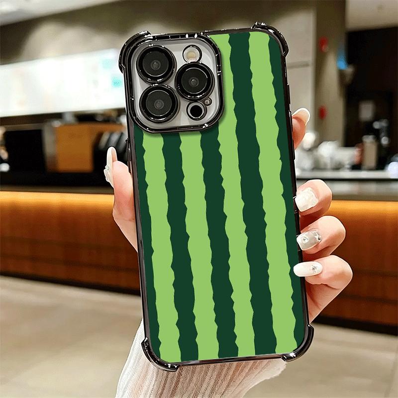 Watermelon Summer Fruit Soft Phone Case For iPhone 15 16 17 Air 14 Pro Max 16E Plus 13 12 Mini Plating Anti-Fall Fundas