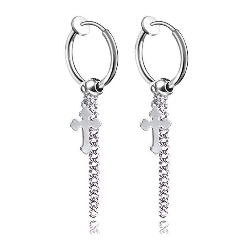 New Arrival Stainless Steel Stud Earrings Cross Star Scorpion Tassel For Women Men Fashion Hip Hop Ear Jewelry Gifts