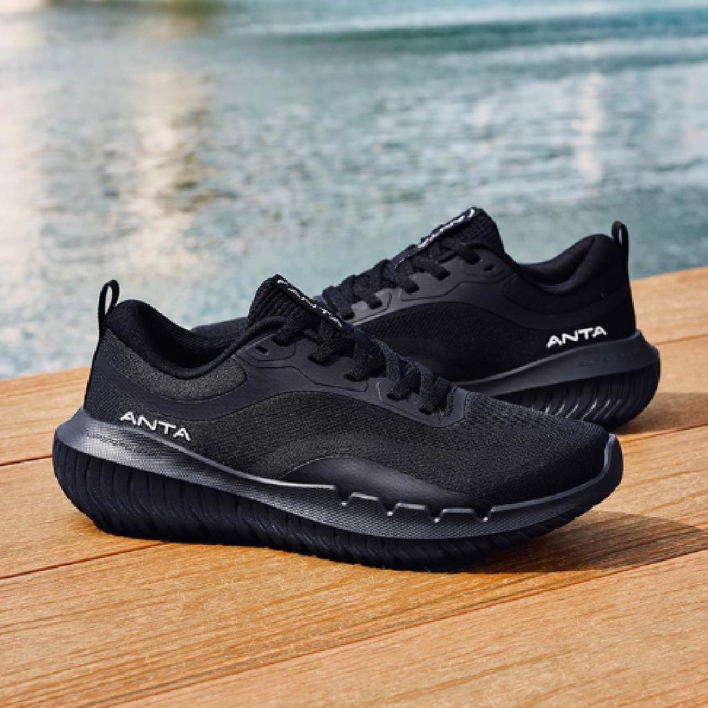 Anta Comfortable Classic Durable Lightweight Low-Top Casual Running Shoes Women sneaker Basic-Black 922537721-1