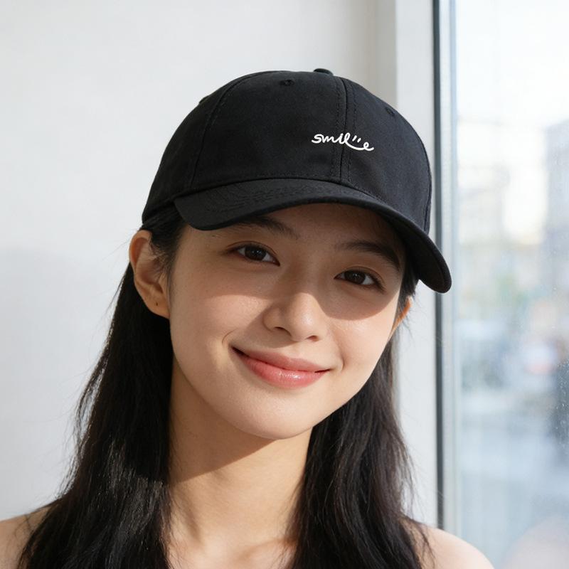 Spring and summer fashion letter embroidery baseball cap simple purple Korean version ins cap tide