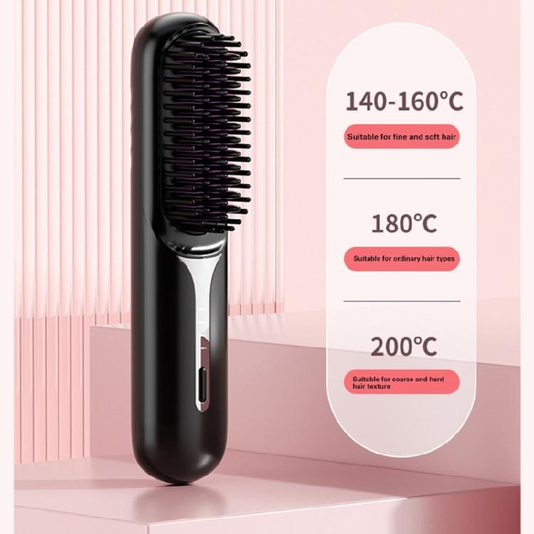 Cordless Hair Straightener With Adjustable Precise Temperature Control Portable Rechargeable Straightening Comb