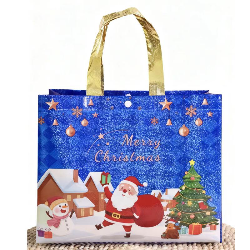 1 Pcs Red Wine Bottle Gift Champagne Pouch Merry Christmas Wine Bags Glittering Non Woven Insulated Wine Bags For Christmas Party