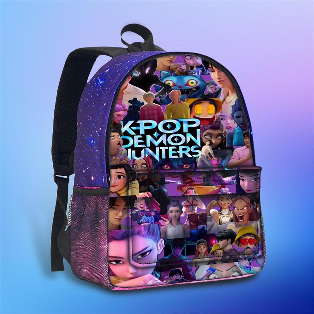 Movie Peripheral Print Backpack, School Bag Student Campus With Plush Ball Backpack