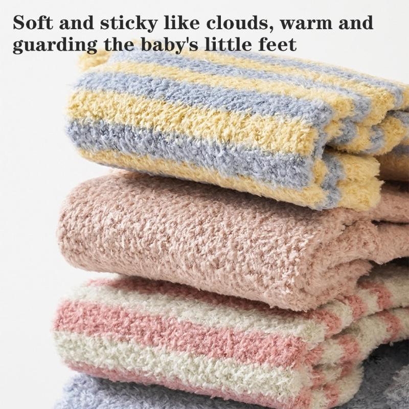 1 Pair Warm Infant Walking Socks Nonslip Bottom Cute Puppy Pattern Cosy Footwear For Cold Weather 0 to 3 Years