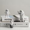 3Pcs Astronaut Action Figurine Home Decor Astronaut Statue Sculpture Showpiece Decor Golden(Silver)