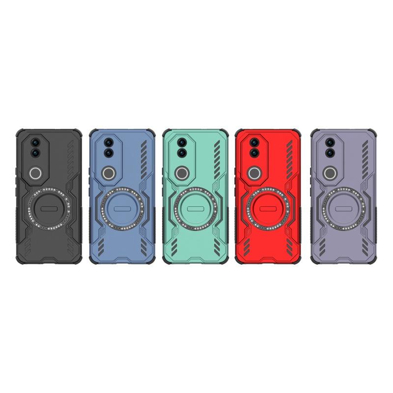 For Vivo V50 Case Cover Vivo V50 Capa Shockproof Phone Bumper Back Hard Magsafe Wireless Charge Annular Magnetic Fundas Vivo V50
