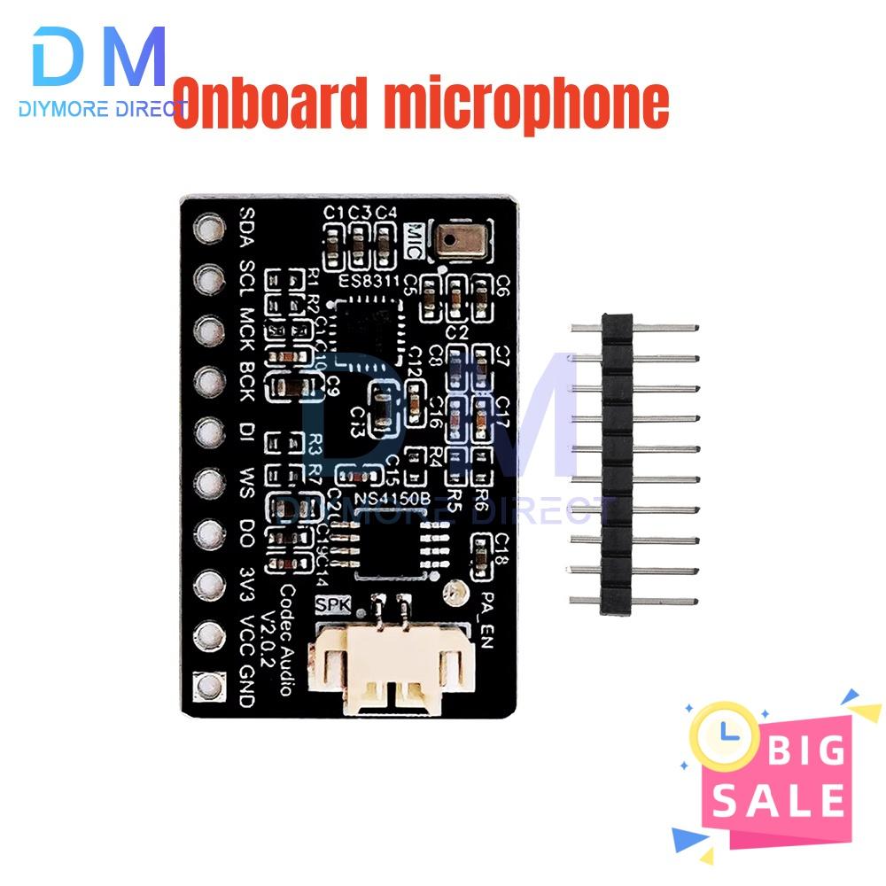 

ES8311+NS4150B Audio Module 3W Digital Power Amplifier Onboard/External Mic 10Pin 2.54mm for ESP32-C3 ESP32-S3 Development Board 1PCS