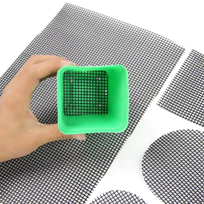 5Pcs 20X30Cm Flower Pot Hole Mesh Pad Bonsai Pot Bottom Grid Mat Bottom Mat Prevent Soil Loss Breathable Drainage Bottom Mat