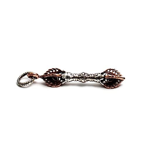 Carmelo Tibetan Vajra Dorje Vajra Pendant, Silver, for Men and Women