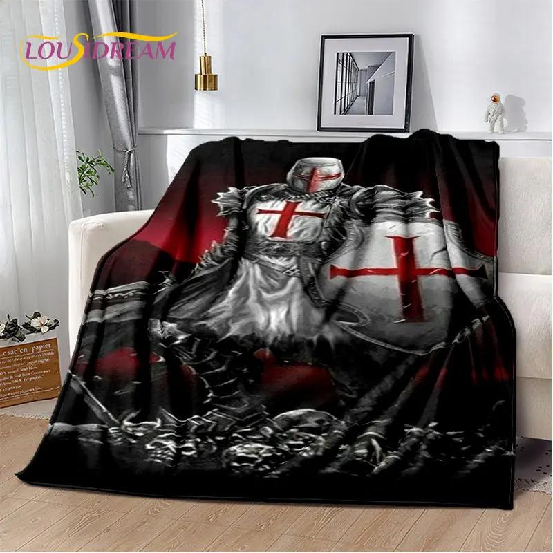 Cavalier Knight Templar Crusaders Game Měkká plyšová deka, flanelová deka Hodící deka do obývacího pokoje Ložnice Postel Sofa Piknik
