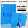 For iPad Pro 13 (2024)/Air 13 (2025)/(2024) Silicone Case with Kickstand Rugged Protective Cover