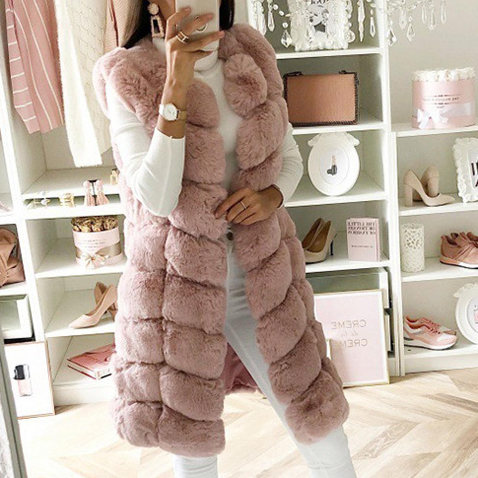 

Модный женский осенне-зимний жилет из искусственного жилета без рукавов, теплая куртка, пальто XXXL хаки