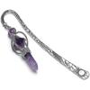 Metal Amethyst Crystal Bookmark Healing Crystals Gemstone Pendant Charm Book Marker For Women Men