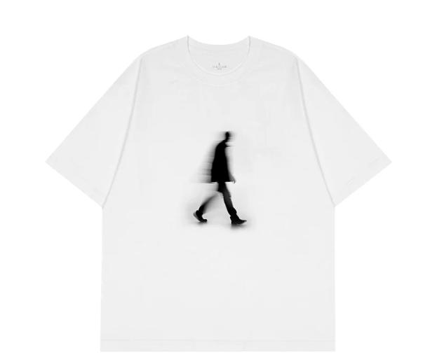 Summer Unisexs Pure Cotton Shortsleeved Shirt with Blurry Smallscale Gradient Print Design Trendy Streetwear Style Tshirt Dry